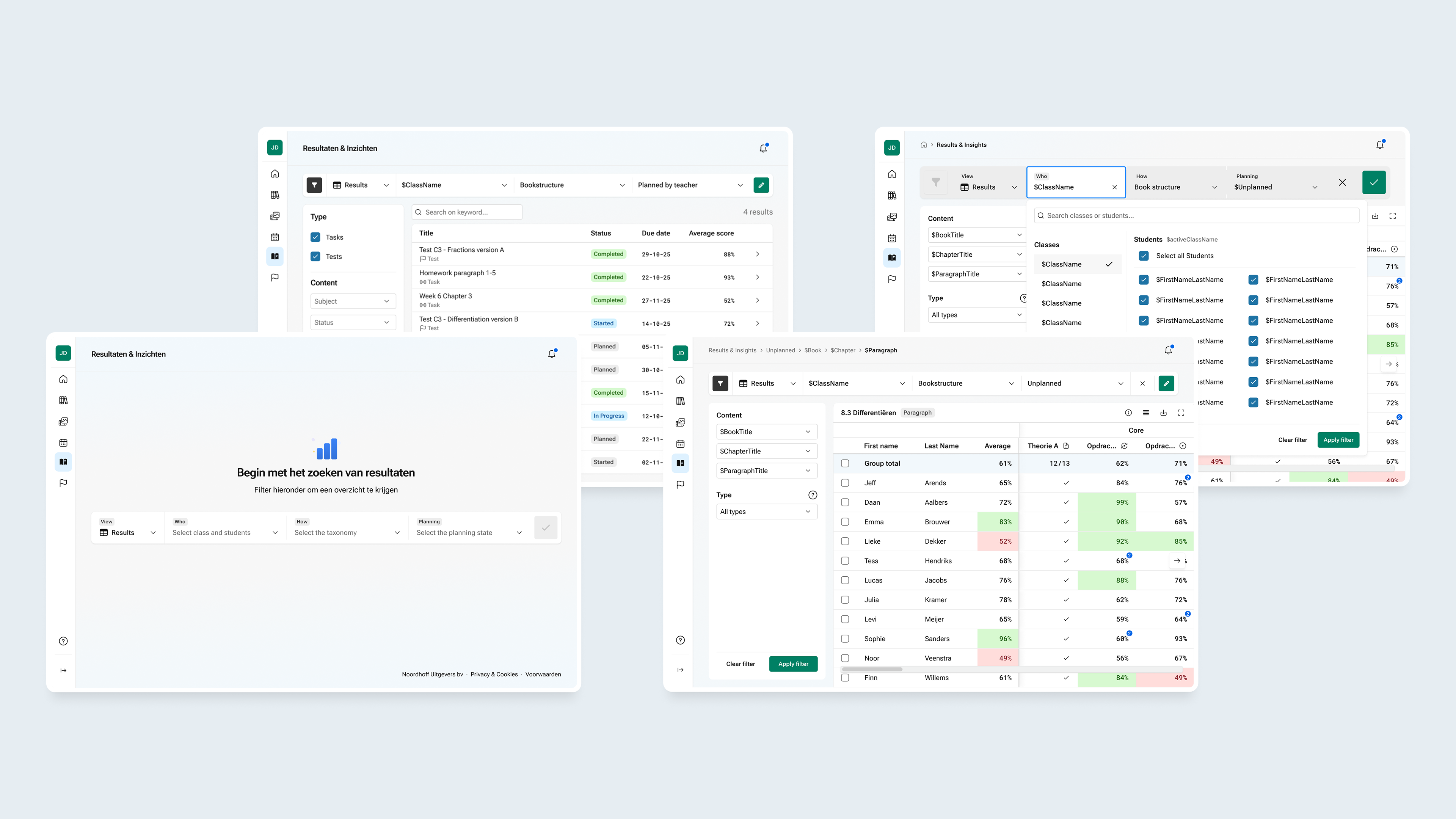 Custom filter search bar mit dense state und verbergbaar sidepanel